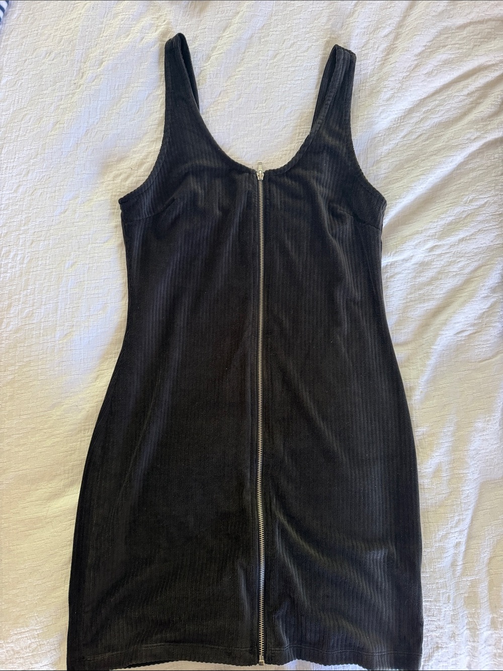 No Boundaries Black Ribbed Mini Dress
